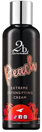 2bTanned Sunbed Tanning Accelerator (200ml), Extreme Intensifying Cream, Tan Accelerator for Sun and Sunbed, Nourishing Shea Butter-based Tanning Cream with Carrot Seed Oil and Aloe Vera, Peach