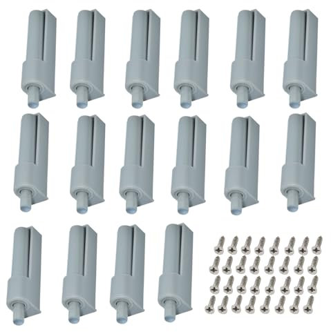 Oiieco 16 Stück Drucktüröffner Schranktür Dämpfer Softclose Türdämpfer Geräuschlose Stoßdämpfung für Küchenschrank Büro Schränke Türen, mit 32 Schrauben