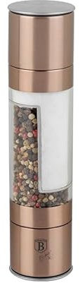Berlinger Haus Molinillo eléctrico de sal y pimienta oro rosado metálico Line | Elegante, preciso y versátil