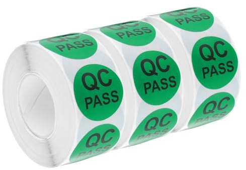 QUARKZMAN 3 Rotoli 1500 Pezzi Etichette Adesive per Passaggio 25mm/1 Verdi