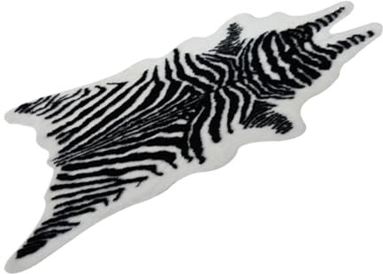 Cabilock Zebra-Muster Teppich Weich Flauschiger Wohnbereich Bodenteppich rutschfest Vielseitig Verwendbar Als Sitzkissen Schlafzimmer Wohnzimmer Teppich Mit Angenehmer Fußkomfort