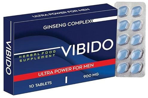 VIBIDO 900mg | Stronger | Longer | Harder | Performance | Extra Strength Enhancing Pills, Stamina Endurance Booster Supplement Pills for Men | 10 Ginseng Tablets