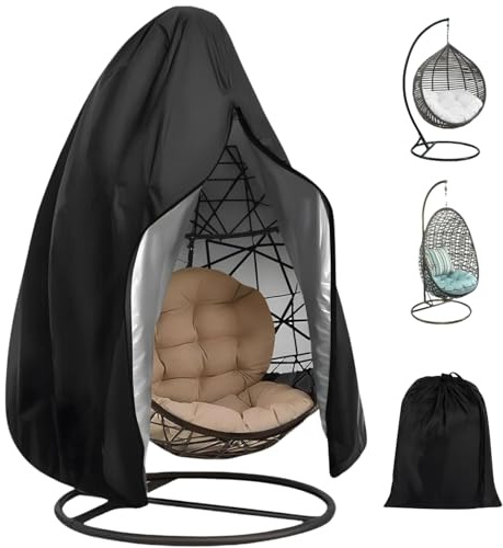 joonnair HäNgesessel Abdeckung 210D Oxford-Gewebe HäNgesessel Abdeckung Outdoor HäNgesessel SchutzhüLle SchutzhüLle Abdeckhauben für Schwebesessel Swing Egg Chair Cover mit Kordelzug 190 X 115cm