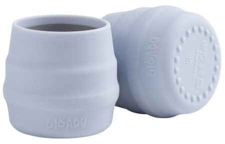 BIBaDO - Sippit Silicone Baby Cup, Mist (2-Pack) - Open Training Silicone Cups - Soft, Non Slip Grip, Weighted Base - Durable, Dishwasher Safe, BPA Free - Toddler Cups - Baby Essentials - 6 Months+