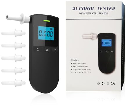 WeiguoIOT Breathalyser Alcohol Tester Breathalyzer Alcohol Detector Breathalysers LCD Display for Personal & Professional Use
