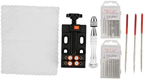 Taladro Manual para Joyas, Aleación de Aluminio de Perforación Manual 0.5 Mm-3.0 Mm 26pcs de Manejo de Perforación de Perforación de Perforación de Joyas para Resina, Madera, Plástico