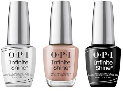OPI Infinite Shine Set (3 x 15 ml): Base Coat + Dulce de Leche + Gel-ähnlicher Top Coat – mit vorgehärteter Gel-Technologie & OPI extra breitem Pro-Wide Pinsel