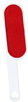 Cepillo Quitapelusas de Doble Cara con Mango, para Sofá y Traje | Abs, Diseño con Orificio para Colgar, Limpieza Rápida, Rojo y Blanco, Retira Polvo y Pelusa