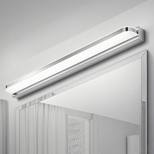 Gouzloyed Aplique Espejo Baño 42cm Lampara Espejo Baño con Interruptor IP44 Impermeable Luz Espejo Baño Blanco Natural 4000K Aplique Luz Espejo Baño 9W 230V de Aluminio (Blanco Natural)