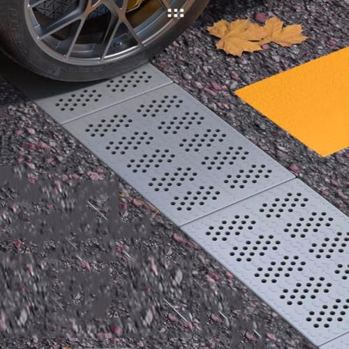 Garage Entwässerungsrinne Gitterrost Kunststoff Bodenablauf, Duschrinne Antirutsch Abflussgitter Regenrinnensiebe Für Garten Gehweg Pool Hof(W 20cm (8))