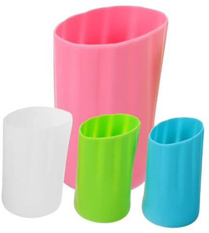 NOLITOY 4 pièces Lot de Housses Silicone Épaisses pour Bouteilles Verre Protections Colorées pour Gourde et Bouteille de Lait Manchons Durables et Faciles à Installer