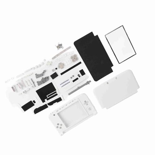 Qcwwy Case Replacement Kit for 3Ds XL Abs Material Complete Repair Parts for 3Ds XL Abs Material Complete Repair Parts with Buttons and Shell Ideal for Gamers Video Games Peripherals (White)