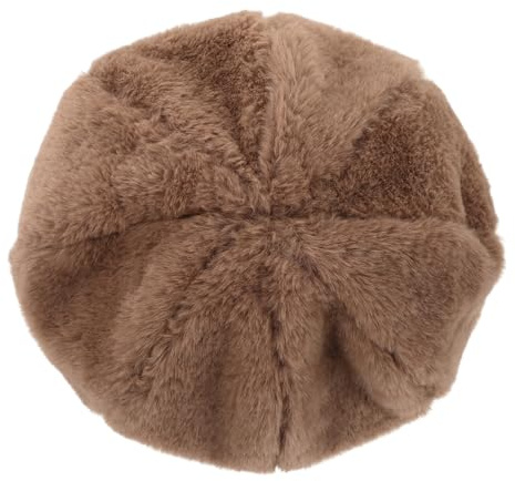 SUPVOX Women’s Khaki Fleece Beret Hat Winter Warm Painter Beret Cap for Outdoor Casual Wear Medium 56-58cm