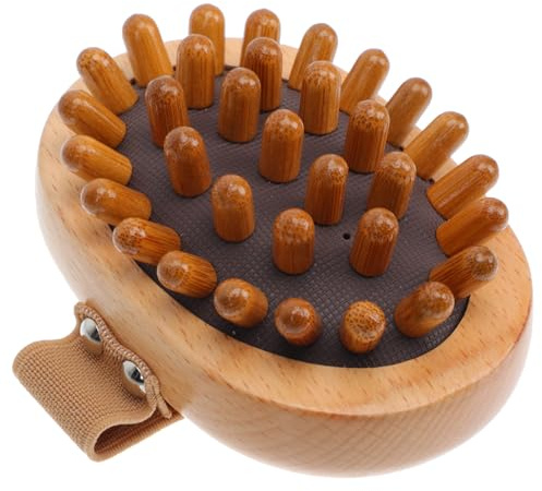 Manuelles Holzmassagegerät 1 Stück aus Buchenholz für Akupunktur | Airbag Massagebürste, mit Gummi und Baumwollseil, Leicht zu Halten und Sicher in Anwendung