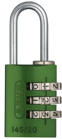 ABUS Combination Lock 145/20 Green - Luggage Lock, Locker Lock and Much More. - Aluminium Padlock - Individually Adjustable Combination Code - ABUS Security Level 3