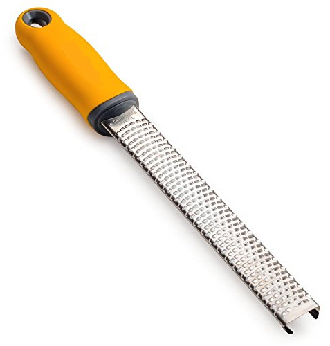 BNCHI Lemon Zester & Grater for Cheese, Ginger, Garlic, Nutmeg with Length of 12.7 (Yellow)