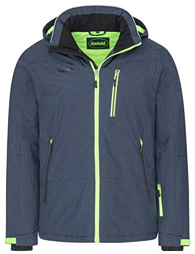 icefeld Herren Winterjacke/Skijacke/Snowboardjacke blau/grün-gecko in Größe M