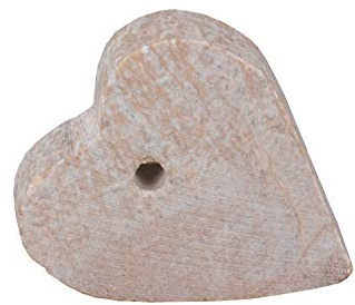 Honsell 79416 - Speckstein Rohling mit Loch, Herz-Anhänger in der Farbe Exotic, mit 4 mm Lochbohrung, ca. 4 x 4 x 1 cm groß, aus weichem Gestein, ideal auch für Kinder