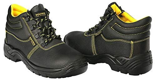 WOLFPACK LINEA PROFESIONAL - Botas Seguridad S3 Piel Negra Nº 45 Vestuario Laboral,calzado Seguridad, Botas Trabajo. (Par)