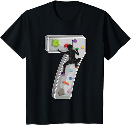 Kinder 7 Jahre altes Klettern 7. Geburtstag Abenteuer Kletterer T-Shirt