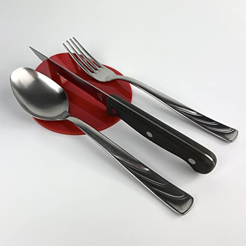 IKONA, Poggia Posate da Tavolo in Plexiglass/Appoggio Posate da Tavola, Set 6 pz, Design Elegante e Funzionale, Idea Regalo Elegante per Mise En Place, Colore Rosso, Small - Ø 11 cm, Made in Italy
