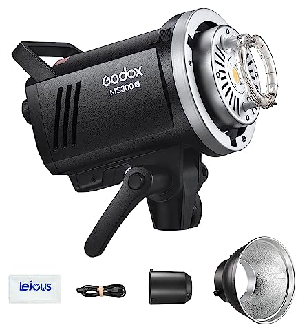 Godox MS300V MS300-V Studio Flash Strobe, 300ws GN58 5800K Monolight, 2.4G Wireless X System, 10W LED Modelling Lamp, Bowens Mount for Wedding, Portrait Photography