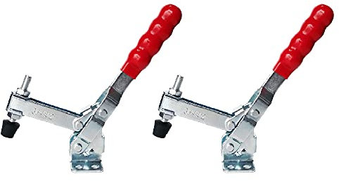 2 Pack Toggle Clamp, Vertical Quick-Release Toggle Clamp, 200Kgf Holding Capacity, Anti-Slip Toggle Grips Tool for Woodworking, Welding