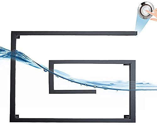 GGZONE Curved Electric Heated Bathroom Towel Rail Warmer Radiator Rad 304 Stainless Steel Bathroom Towel Warmer, 800 x 600 mm,plug in beautiful scenery