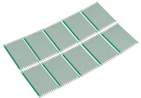 PATIKIL 2.8 x 2 PCB Board Circuit, 10 Pcs Prototype Perfboard Solder Boards for DIY Soldering and Electronic Project Circuit Boards Solderable Breadboard, Green