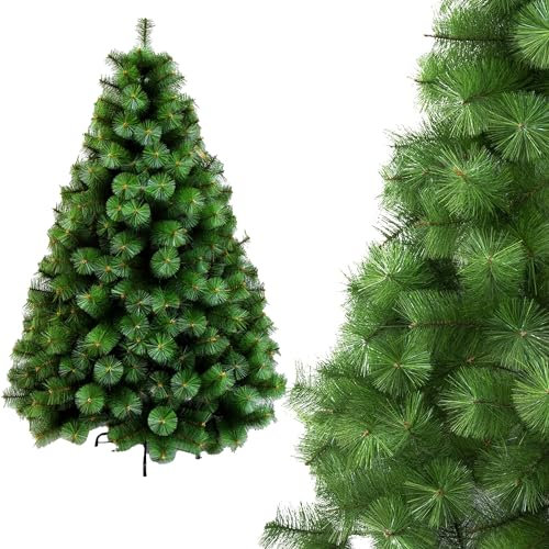 Arbol de Navidad Pleagable Robusto Apariencia Pino Real Aguja de Pino, Arbol Navidad Artificial Verde con Soporte Metal Facil Montaje (150cm 150Tips, ARBOL Navidad Pino Clasico)