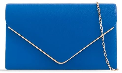 UShopUK Clutch, Kunstleder, für Braut, Abschlussball, Hochzeit, Abend, Clutch, Party-Geldbörse, Schultertasche, Königsblau