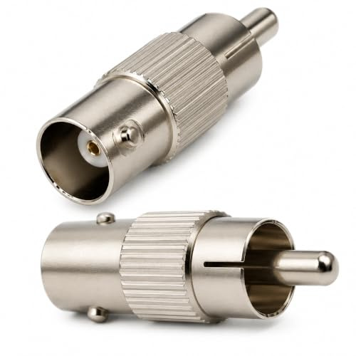DRUT Lot de 2 adaptateurs BNC vers RCA phono mâle femelle pour câble de caméra de vidéosurveillance