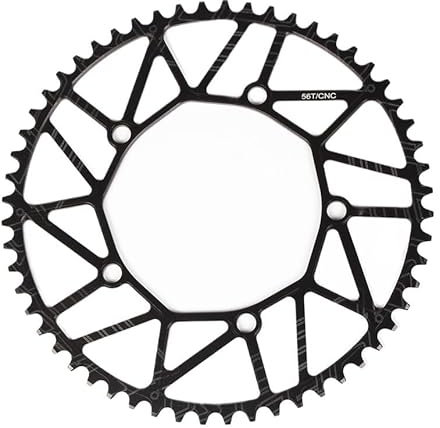 wanhaoaony Fahrradkettenblätter Klappfahrrad schmale breite Zähne 130BCD Kettenblatt 46 48 50 52 56 58T Kettenrad Aluminiumlegierung BMX Fahrrad Kurbelgarnitur Kettenblatt (Color : 56T Black)