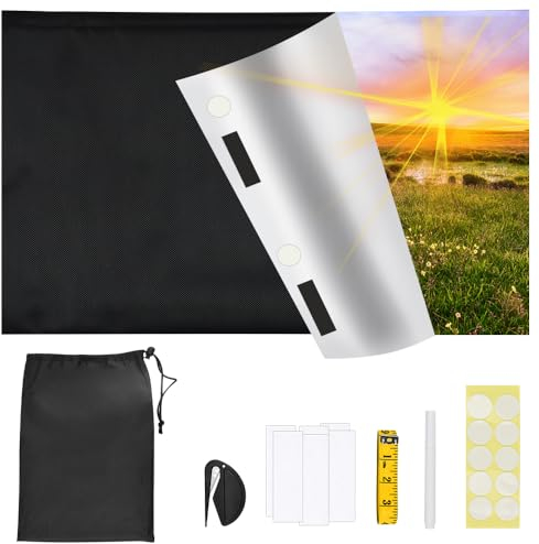 LPAMABA Tessuto Oscurante al Metro,Telo Oscurante Finestra da 200x145cm,Tendine Oscuranti Finestre Portatile,Tende Oscuranti per Vetri Lucernario Tetto, Camera da Letto (Nero)
