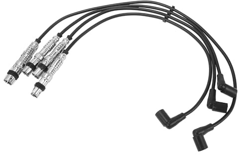 QUARKZMAN Zündkabelsatz Für VW Polo Classic 60 1.4 95-06 44kW 4 St | Schwarz, Material Silikon Nickel Edelstahl, OE-Nr 030905430Q, Kompatibel Für VW Lupo (98-05), Für Seat Arosa (97-04)