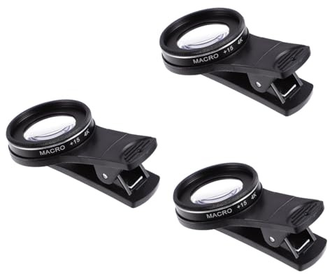 OKUMEYR 3pcs Phone Lens High Definition Phone Macro Lens Clip Design Magnifier for Macro Photography