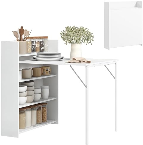 HOMCOM Esstisch Klappbar Küchentisch 78,5 x 91 x 93 cm Weiß