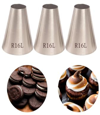 Extra Large Round Piping Nozzle,5/8 Big Plain Piping Tip for Macarons Filling,Cream Puffs,Cannolis,Dollops,Swirls,3 Pcs