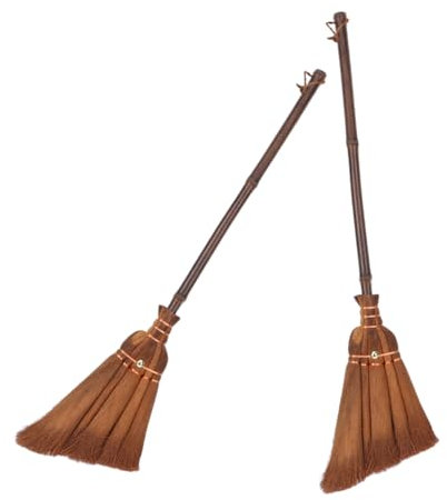 GLSTOY 2pcs Soft Sweeping Brush Indoor for Boys and Girls Natural Straw Broom Boy Girl Cleaning Broom Set
