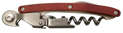 deejo Waiters Wine Key with Corkscrew Quick Bottle Opener and Micro-Serrated Blade- Coral Wood Handle.
