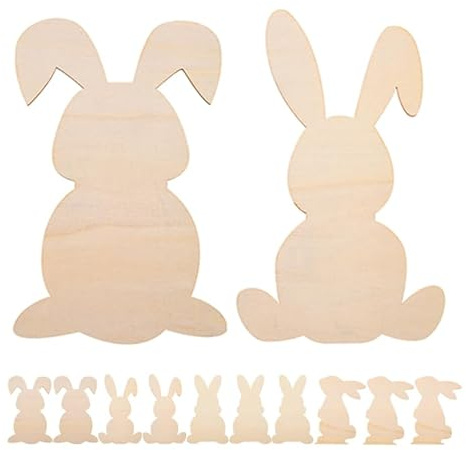 Alipis 12 Große Osterhasen Holzausschnitte Unlackierte Holzhasen Ausschnitte Blanke Osterhasen Holzscheiben Unbemalte Osterausschnitte Holzscheiben Für Osterbasteleien Dekoration