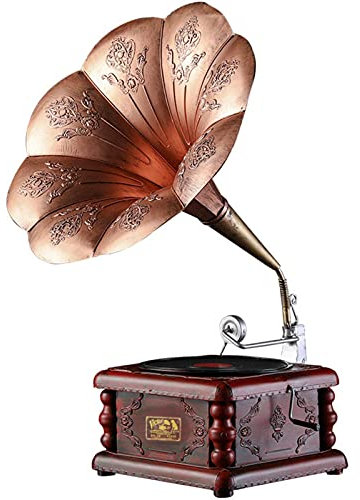 erkebspm Mini Vintage Retro Classic Gramophon Phonograph Form Stereo -Lautsprecher -Soundsystem Musikliebericht