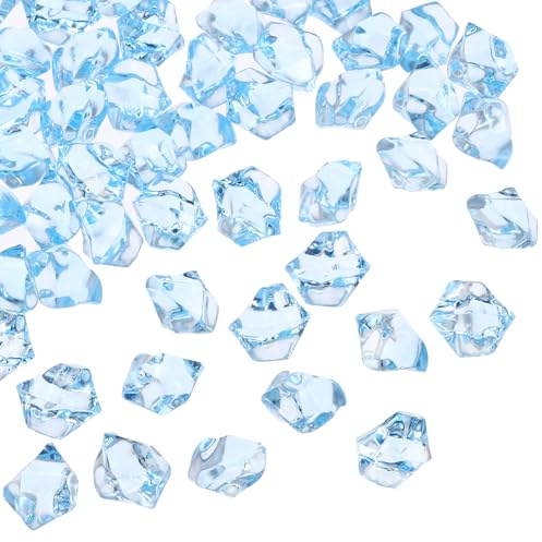 QUARKZMAN 2500 Stück Fake Ice Rocks Acryl Hellblau Kristall Edelsteine | Glitzernde Crushed Ice Funkelnde Fake Diamanten, für Vasenfüller