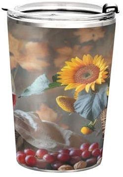 Sevdomey Vaso aislado para botella de vino de 11 onzas, taza de viaje de acero inoxidable al vacío con tapa y popote, taza reutilizable para caliente/frío, sin BPA