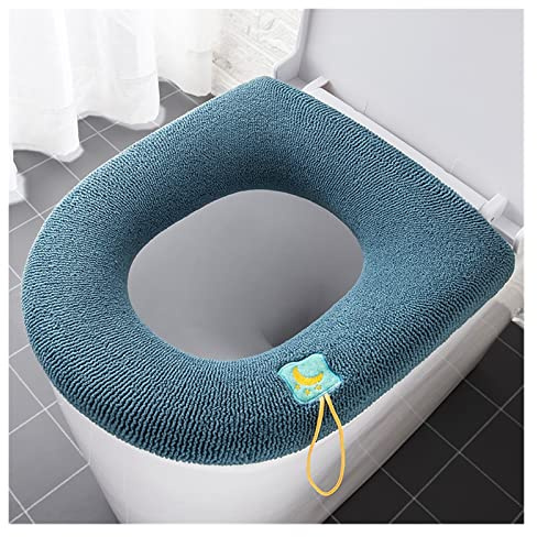 NZBZTMLCYK Thickened Toilet Cushion Winter Soft Washable Common Nordic Toilet Seat Pads Household Bathroom Lavatory Cover Set Pedestal toilet seat(D1pcs)