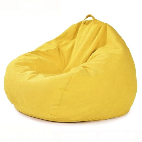 Puff Pera Sofá Perezoso, Klassischer Sitzsack für drinnen und draußen, gepolsterter Pouf mit abnehmbarem Bezug (ohne Füllung), Gelb, 70 cm x 80 cm, bequeme und stilvolle Sitzgelegenheit