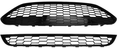 GYTTAK griglia paraurti Compatibile con Ford per Fiesta MK7 2013 2014 2015 2016 2017 Paraurti Anteriore Griglia Centrale Griglie Radiatore Sportive Griglia Superiore Inferiore 1778260(1 Set)