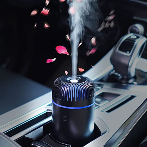 Difusor de coche humidificador USB aromaterapia difusor de aceite esencial difusor de aire de coche difusor USB Cool Mist Mini difusor portátil para coche, hogar, oficina, dormitorio (negro)