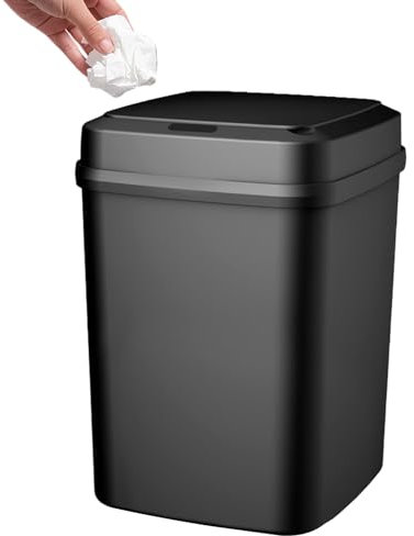 Bote de basura sin contacto, Bote de basura automático | Cubo basura con sensor | Papelera eléctrica con tapa, papelera de cocina, papelera inteligente de 13L para sala de estar, dormitorio y baño