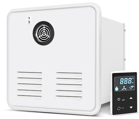 ZSJSM RV Tankless Water Heater,DC 12V Instant Shower, 2.8 GPM Gas Hot Water Heater, High Altitude Performance, for Camping, Trips, RV, Pet Washing